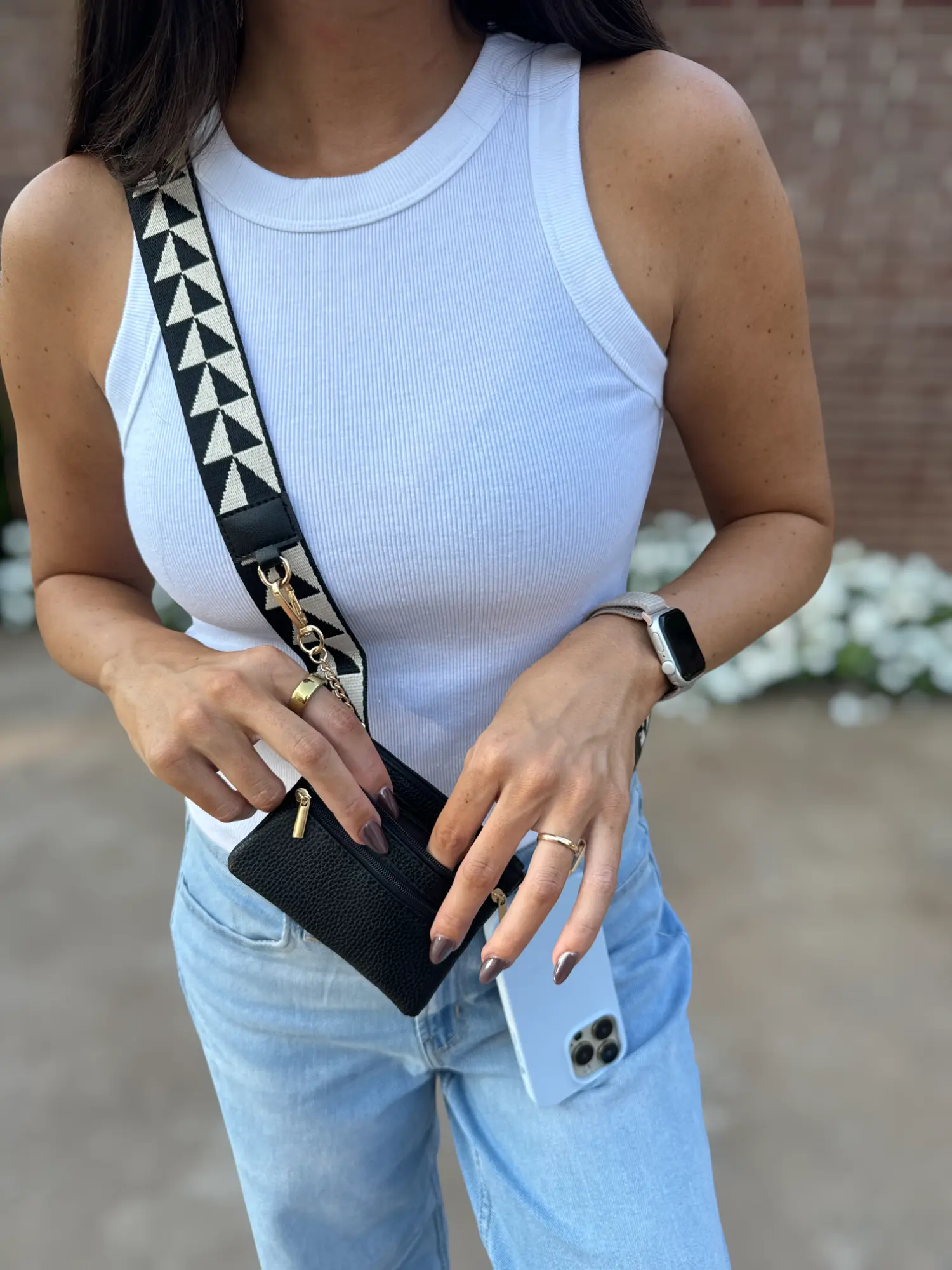 CG8844-21 Cell Phone Crossbody Black White Girlie Girl Originals
