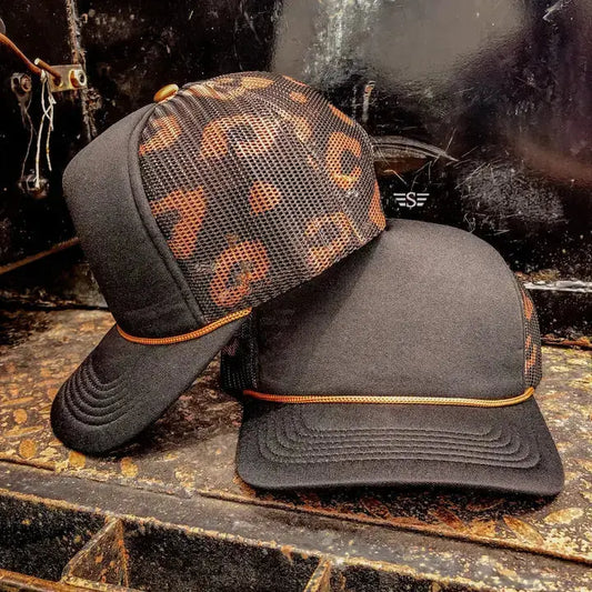 Magna Pony Black LEOPARD Mesh Back Cap Flying S Company