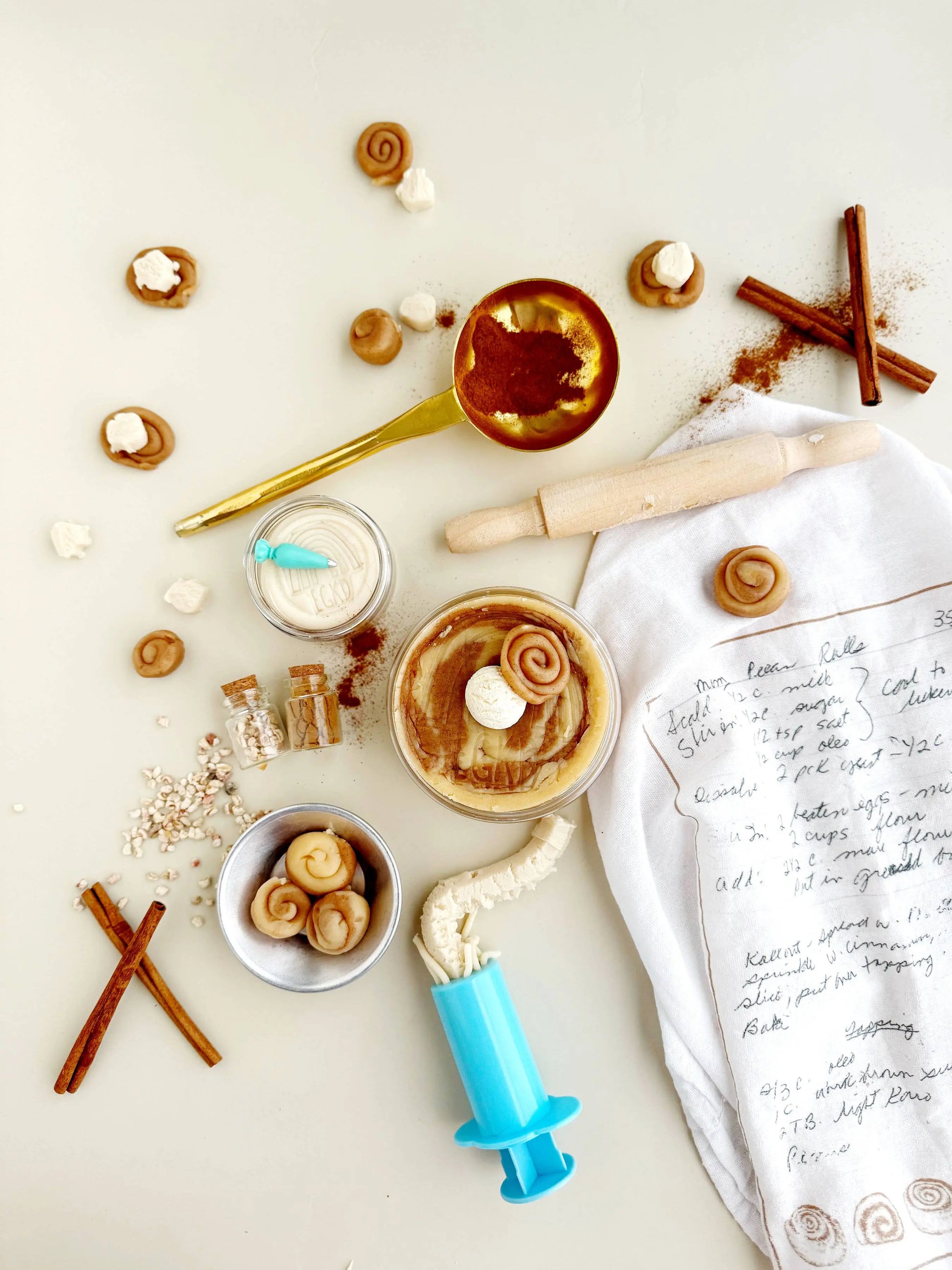 Cinnamon Roll KidDough Play Kit Earth Grown KidDoughs (KidDoughs by EGKD)