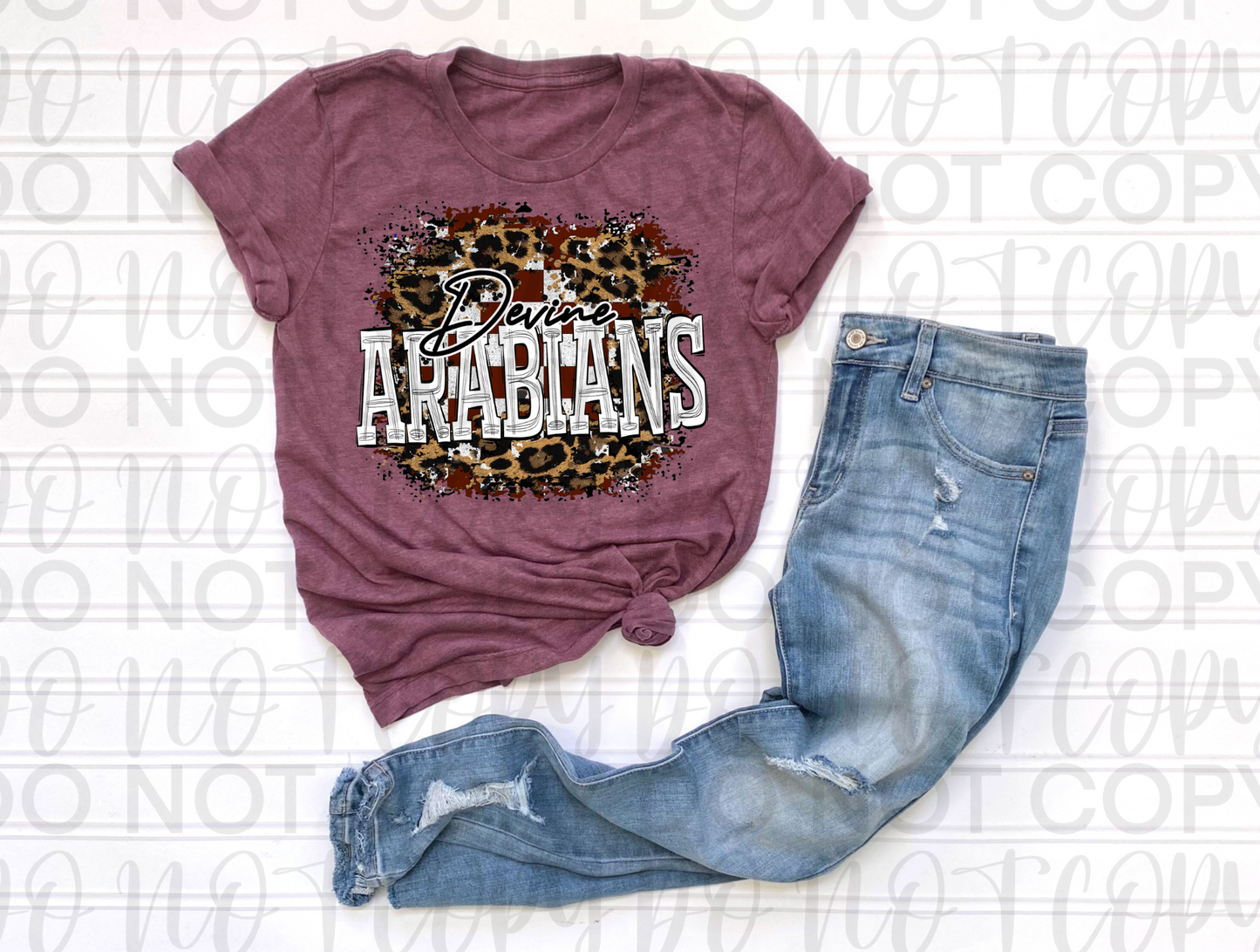 Arabians Maroon And Cheetah Tee