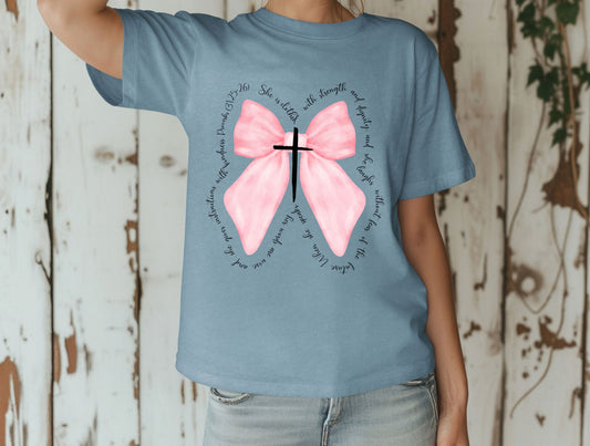 Faith bow pink