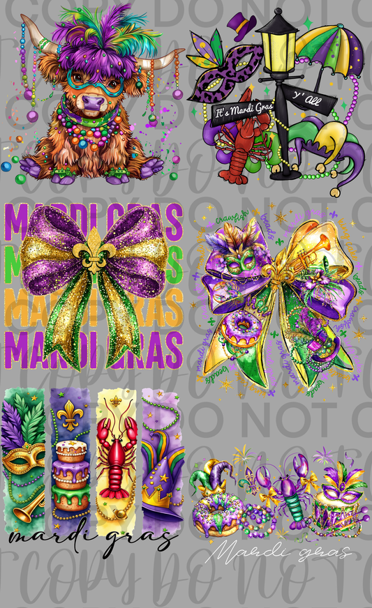 Mardi Gras Premade Gang Sheet