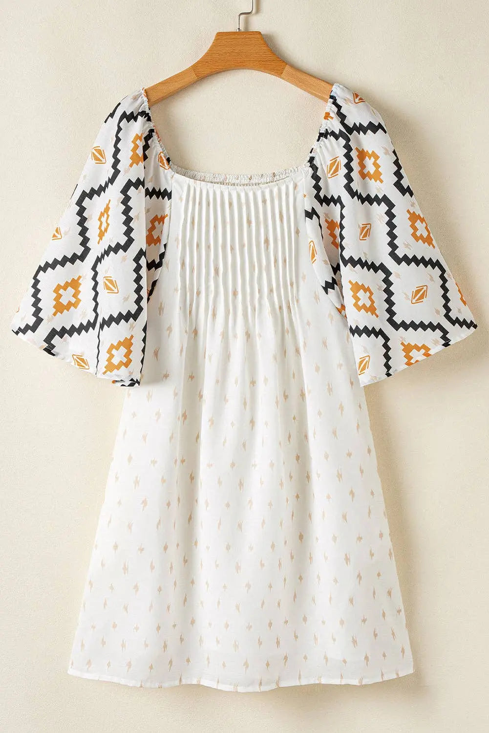 Western Aztec Pleated Mini Dress - Branded By Barta