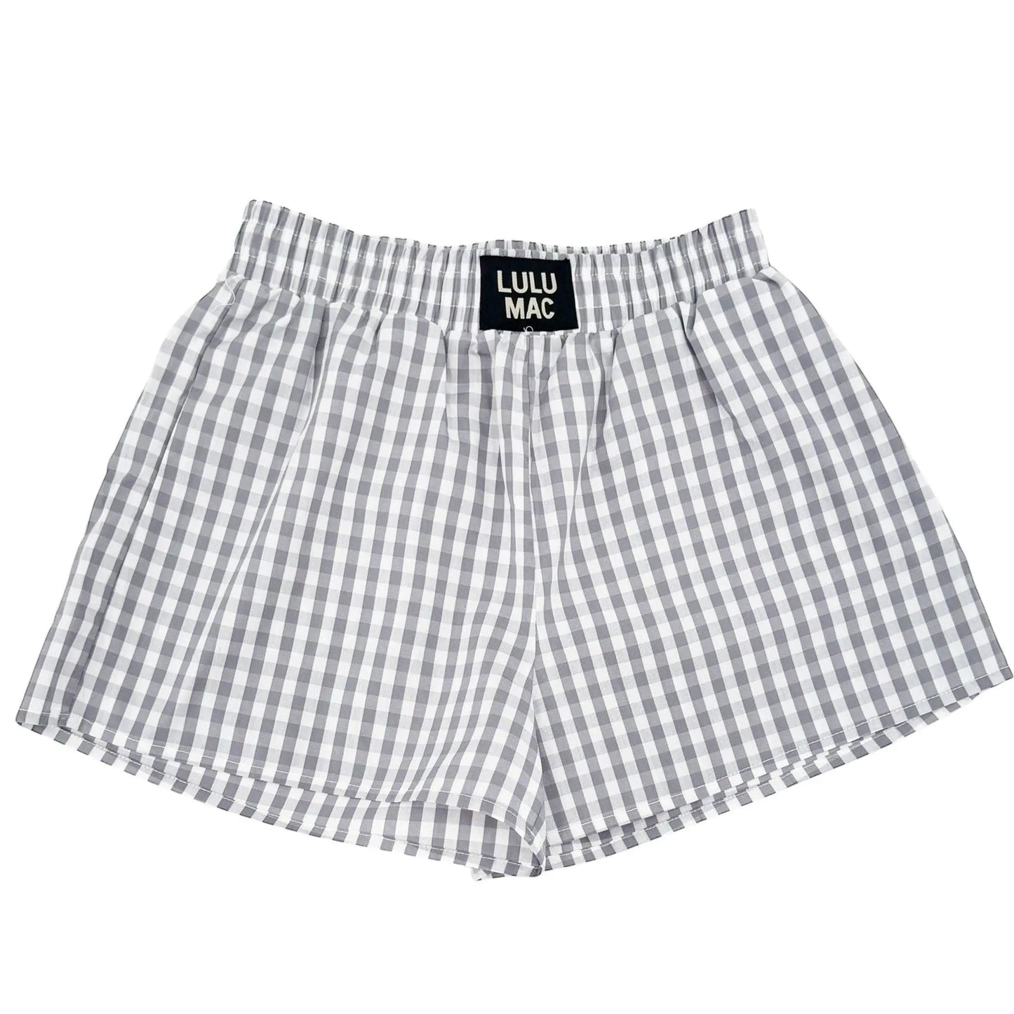 BXGH-GREY GINGHAM BOXER SHORT Girlie Girl Originals