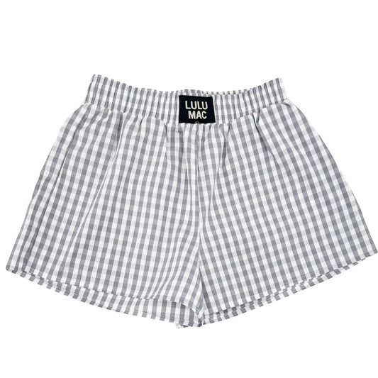 BXGH-GREY GINGHAM BOXER SHORT Girlie Girl Originals