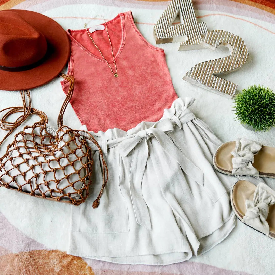 Mineral Wash Bodysuit W/ Snap Buttons - Branded By Barta