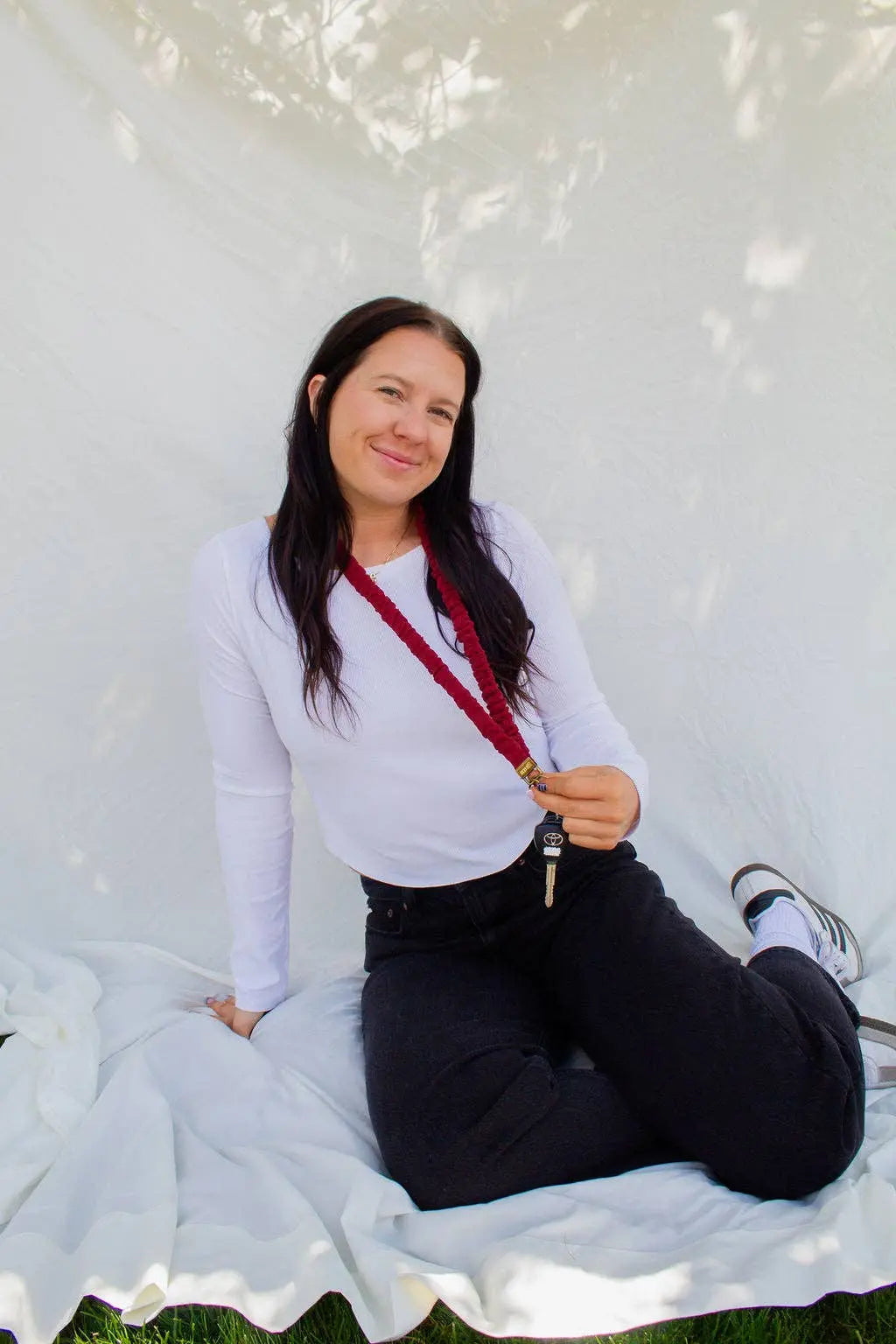 Maroon Linen Lanyard Shop Andi