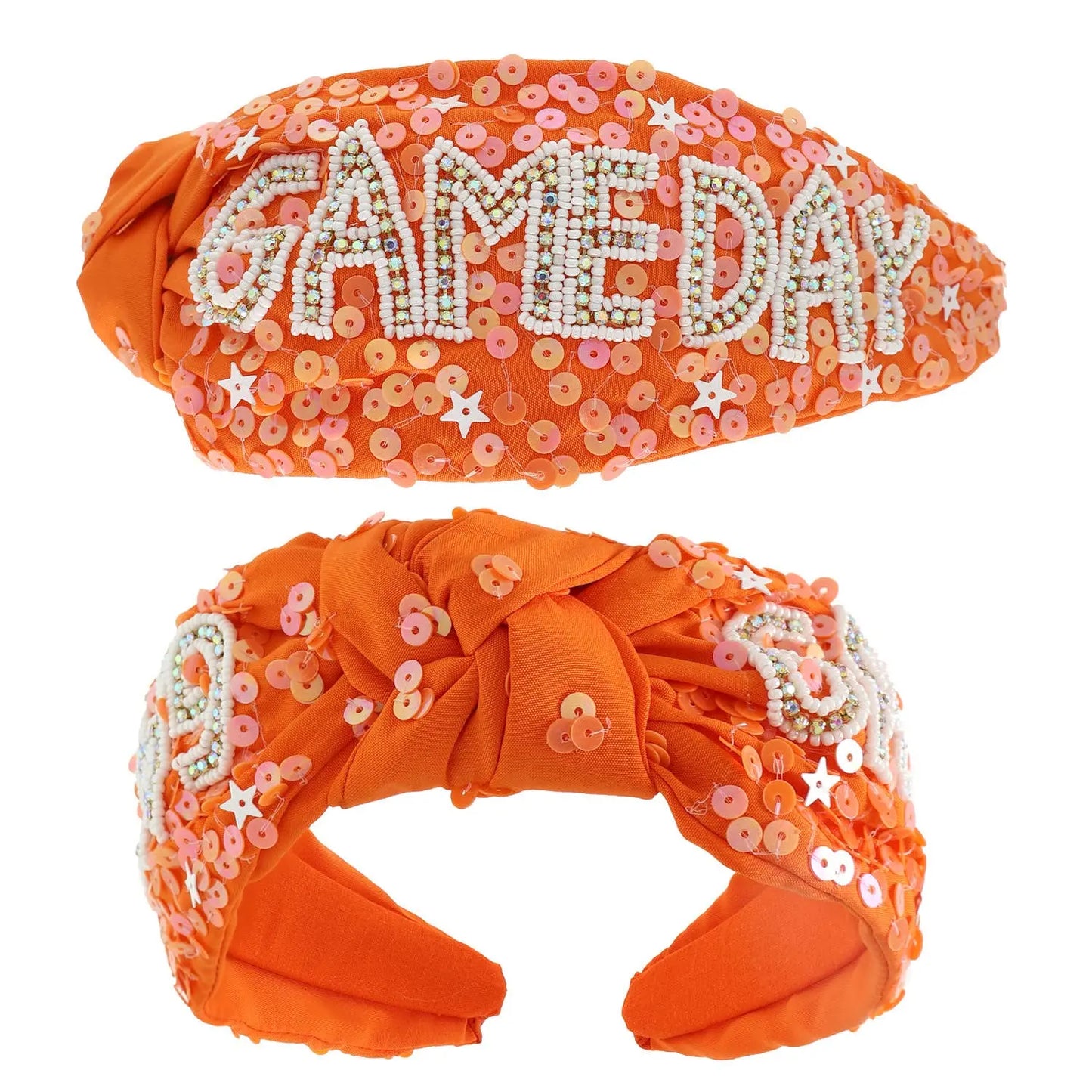Game Day Top Knotted Jeweled Beaded Headband SP Sophia Collection