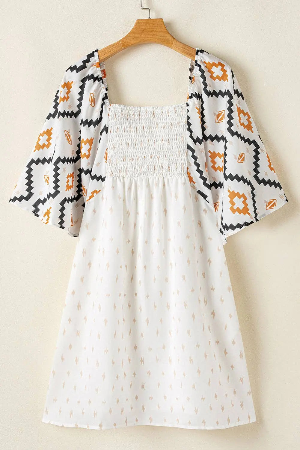 Western Aztec Pleated Mini Dress - Branded By Barta