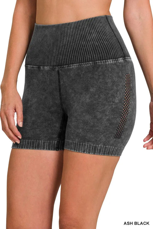 Washed Seamless High Waist Shorts Leggings - Branded By Barta