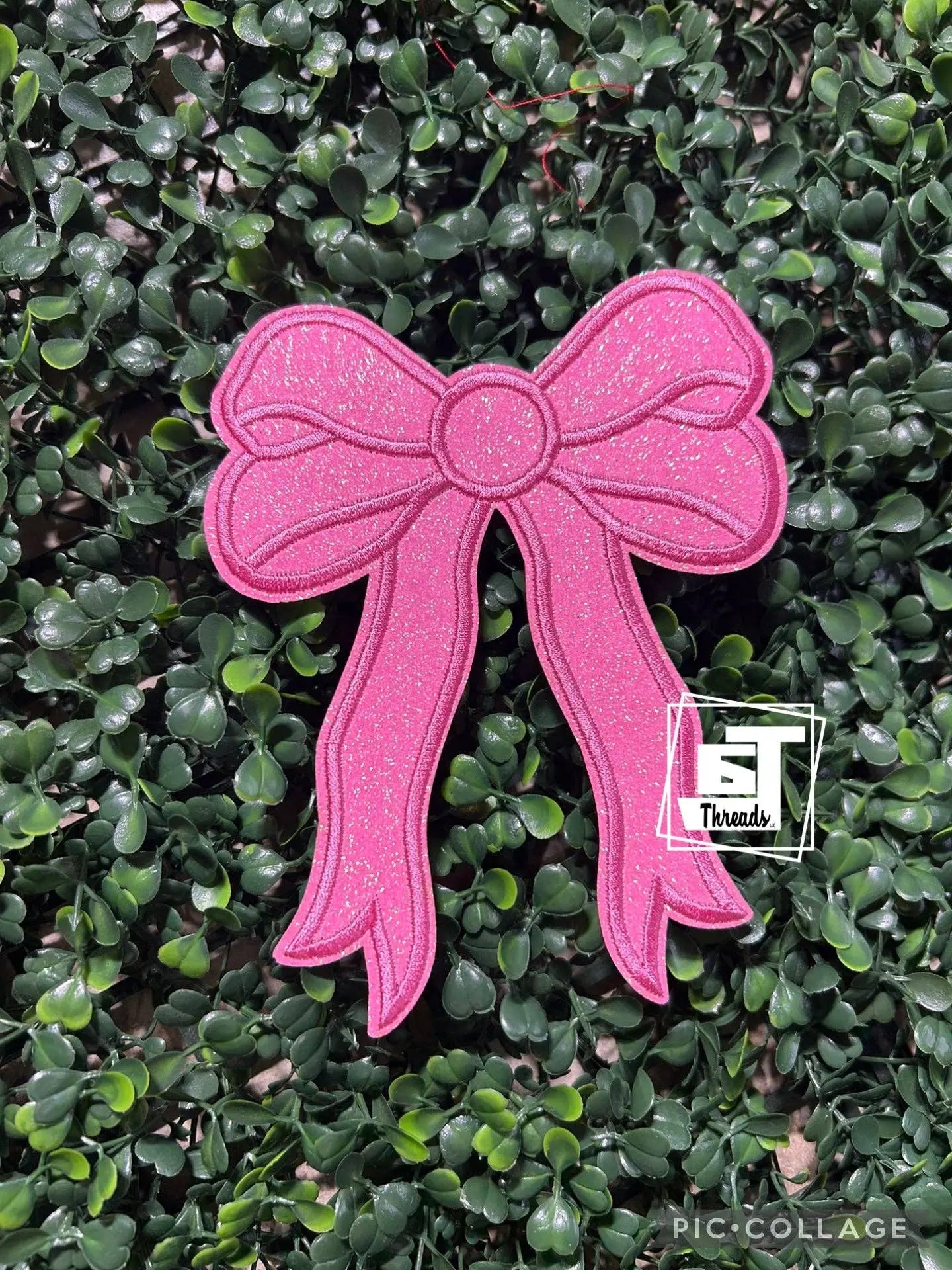 Glitter Bows(Set of 2) ....Patches Only 6j Threads LLC