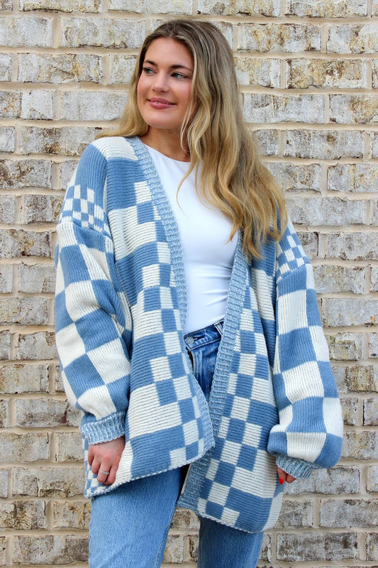 Flora Oversized Checkered Cardigan/Sweater JNC RT (Jen & Co. Outlet)