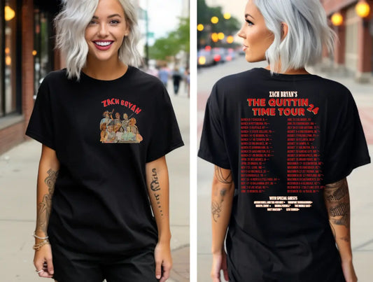 ZB- The Quittin Time Tour- CC Black- Graphic Tee - Branded By Barta