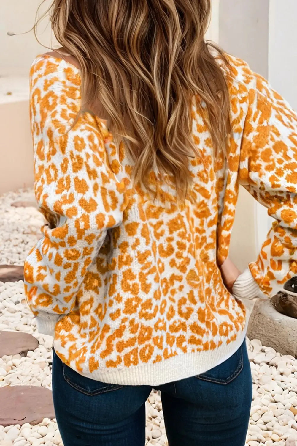 LDC Leopard Drop Shoulder Chunky Knitted Cardigan Sweater Little Daisy Closet