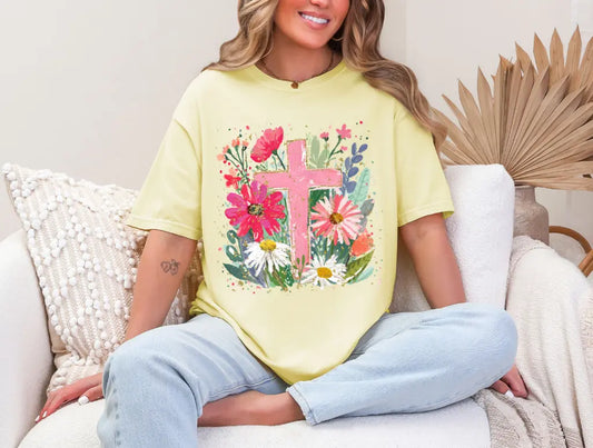 Spring Floral Cross brandedbybarta