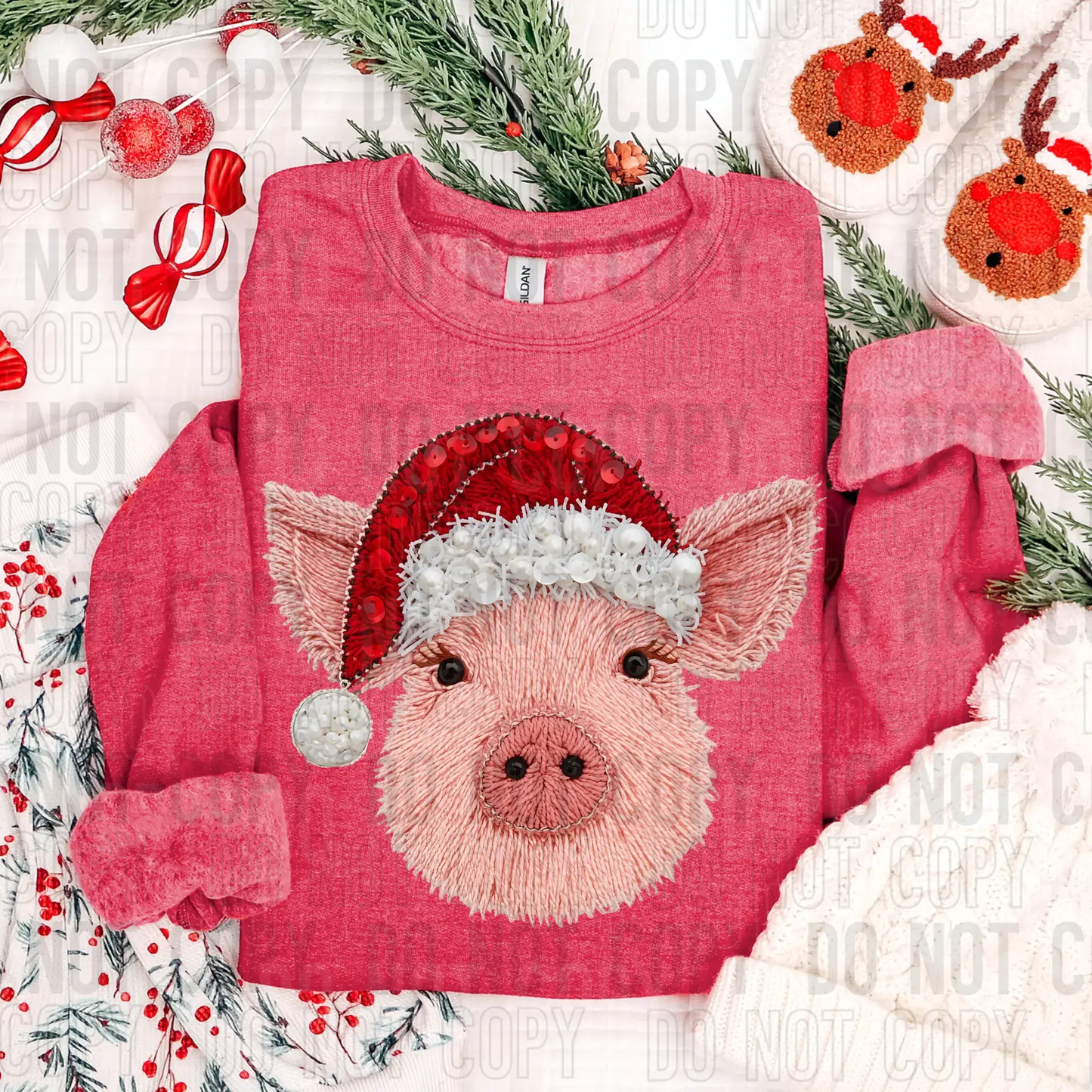 Pig with Santa Hat Yarn (Copy) brandedbybarta