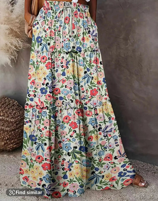 Women's Floral Print Skirt Branded By Barta