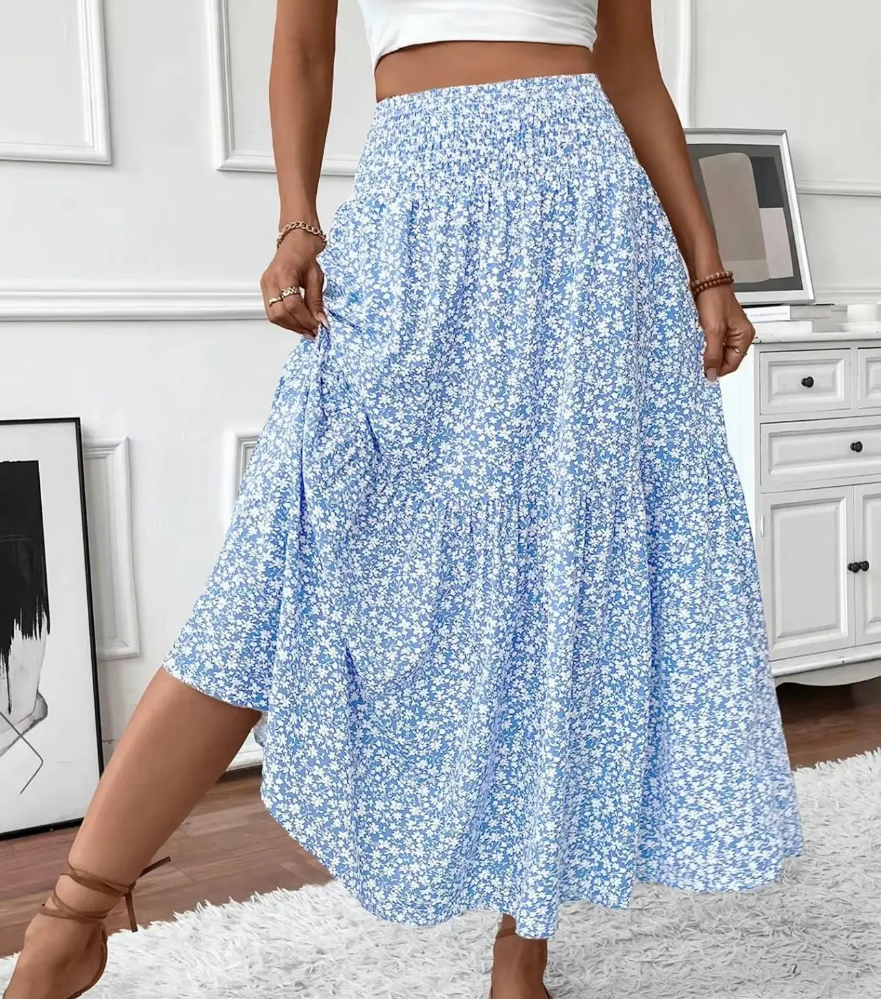 Ditsy Floral Print A Line Skirt Branded By Barta