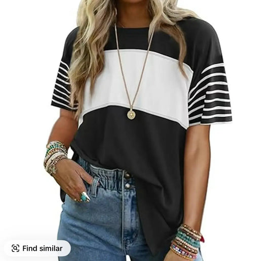 Striped Fashion Graphic T-Shirt Branded By Barta