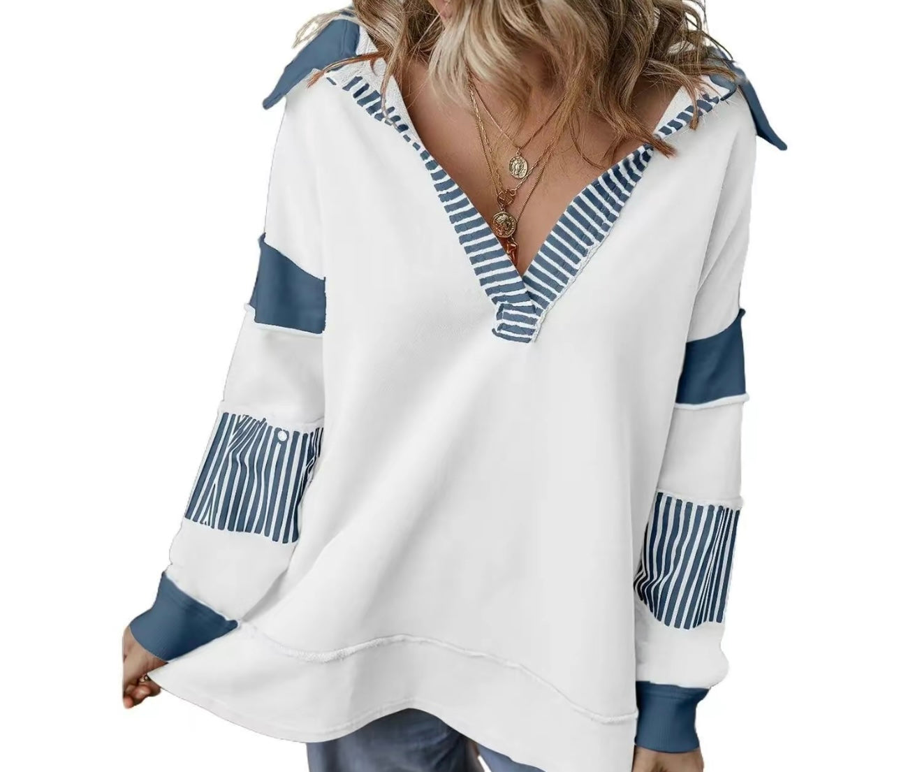 Color Block Oversized Sweatshirt