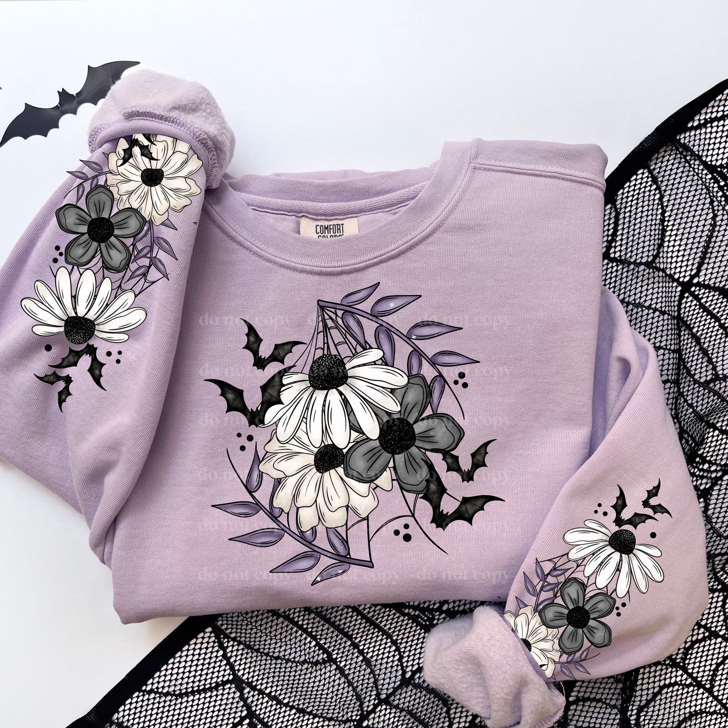 Bat Floral Black