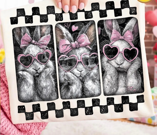 Bunny glasses with checkered brandedbybarta