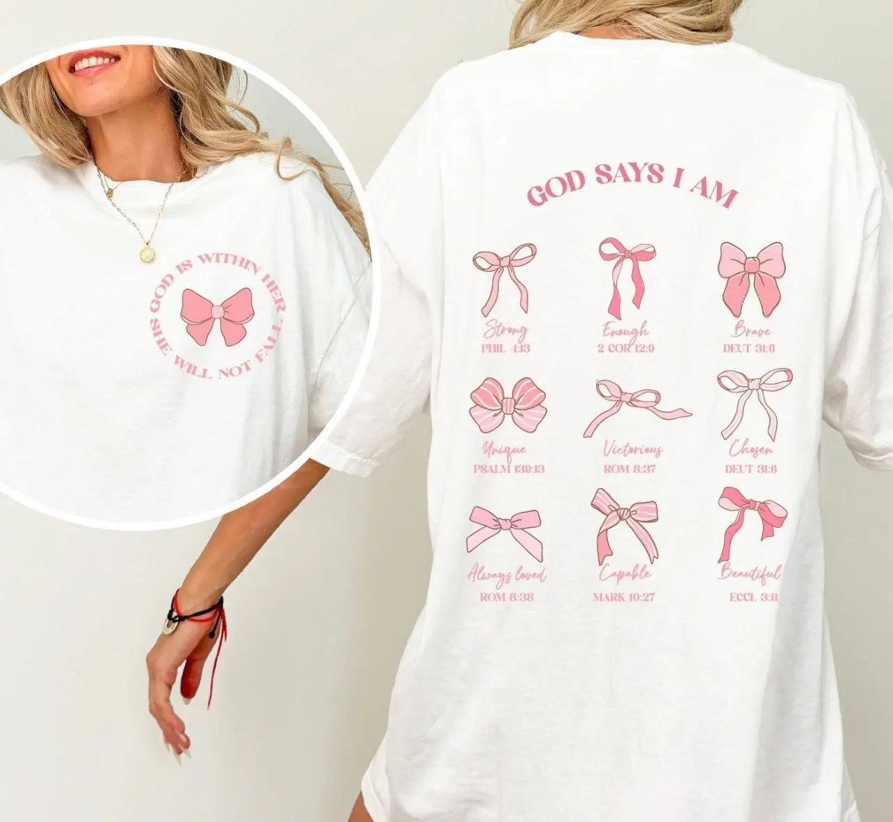 God says I am pink bow - Branded By Barta