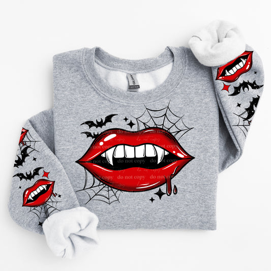 Vampire Lips W/ Bats And Web