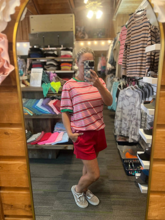 Striped Fashion Color Block T-Shirt Branded By Barta