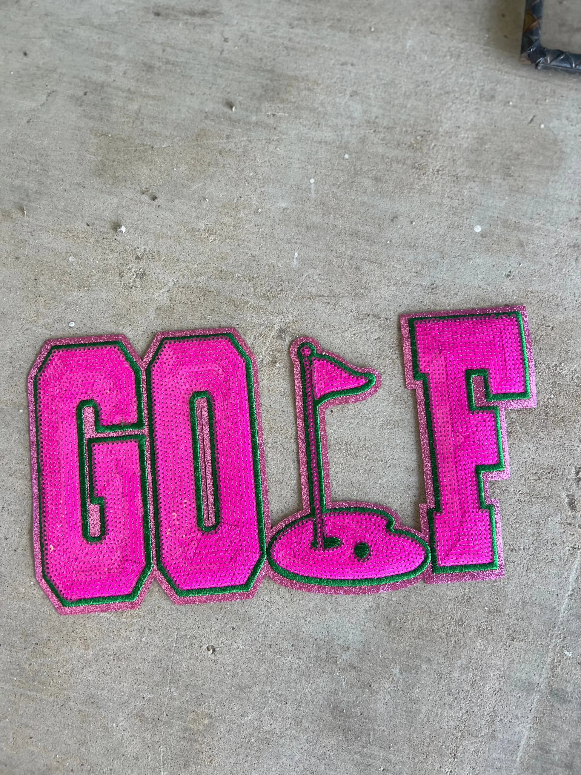 Golf Glitter Pink Patch brandedbybarta