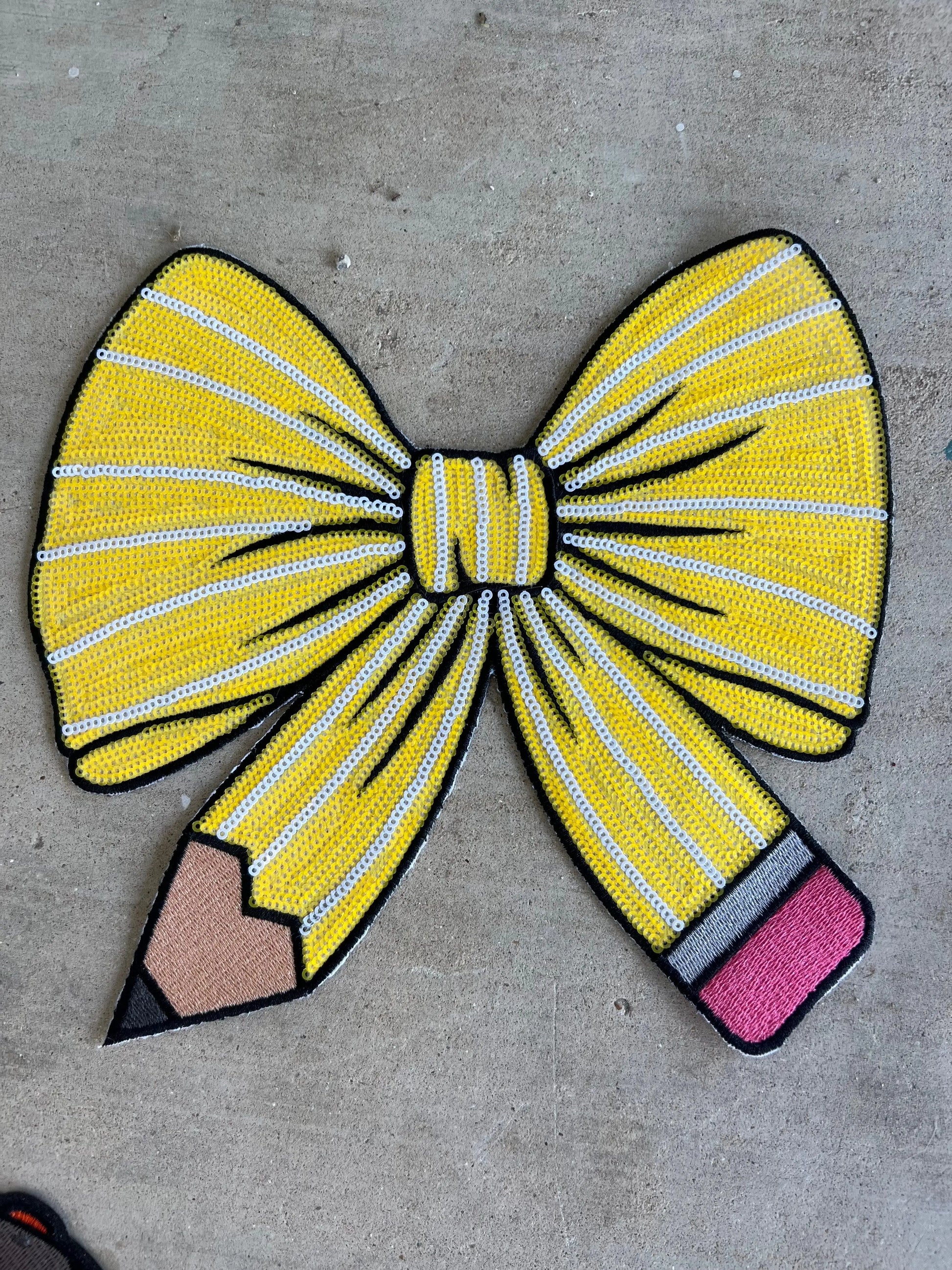 Pencil Bow Sequin Patch brandedbybarta