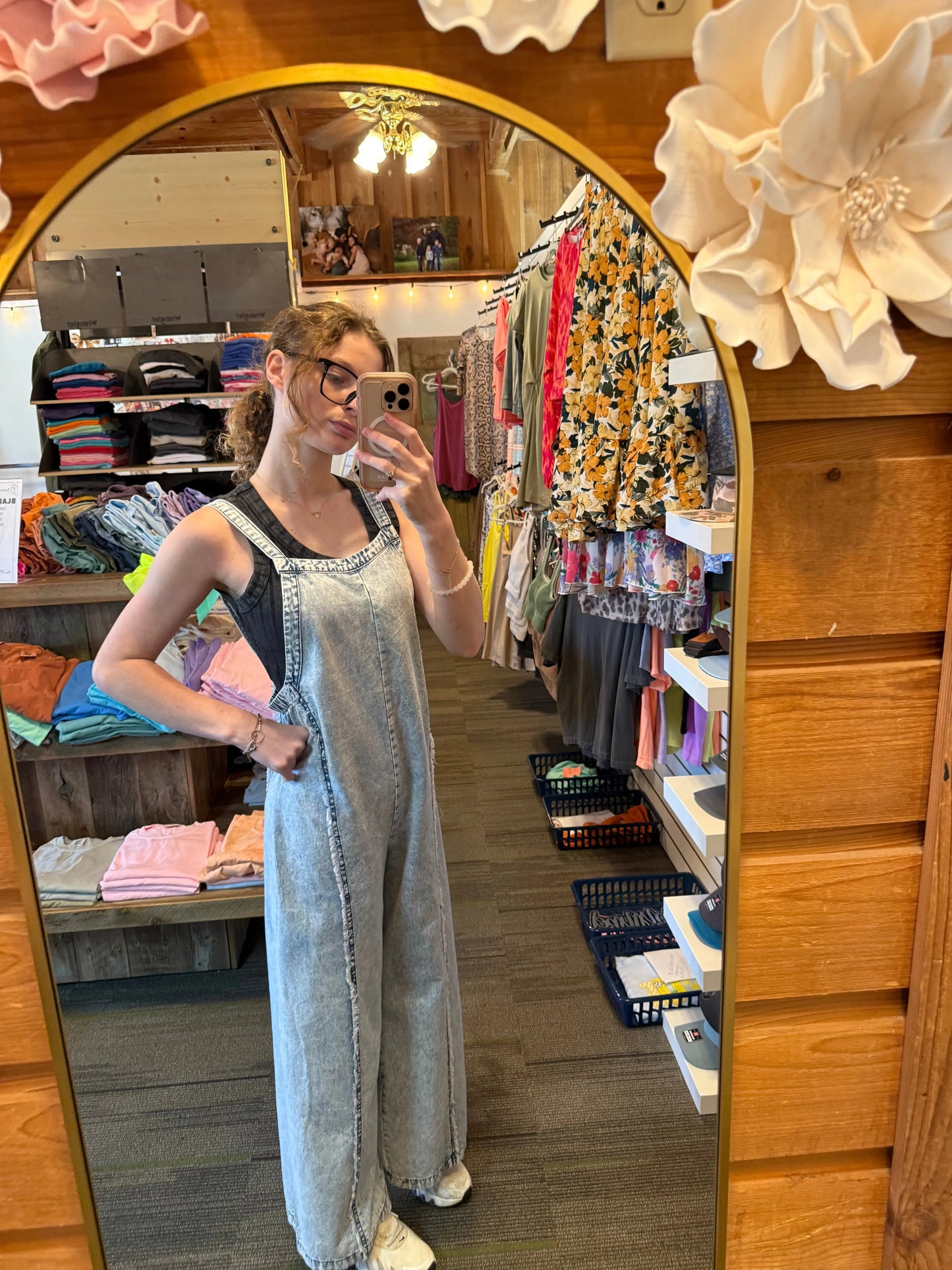 Beau Blue Light Wash Frayed Exposed Seam Wide Leg Denim Overall Lovesoft