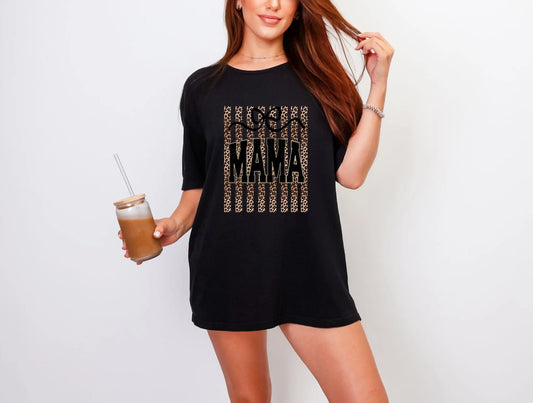 Mama Leopard Ribbon Graphic brandedbybarta