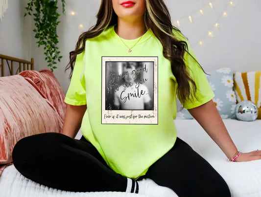 MW - Smile CC Neon Yellow- Graphic Tee - Branded By Barta