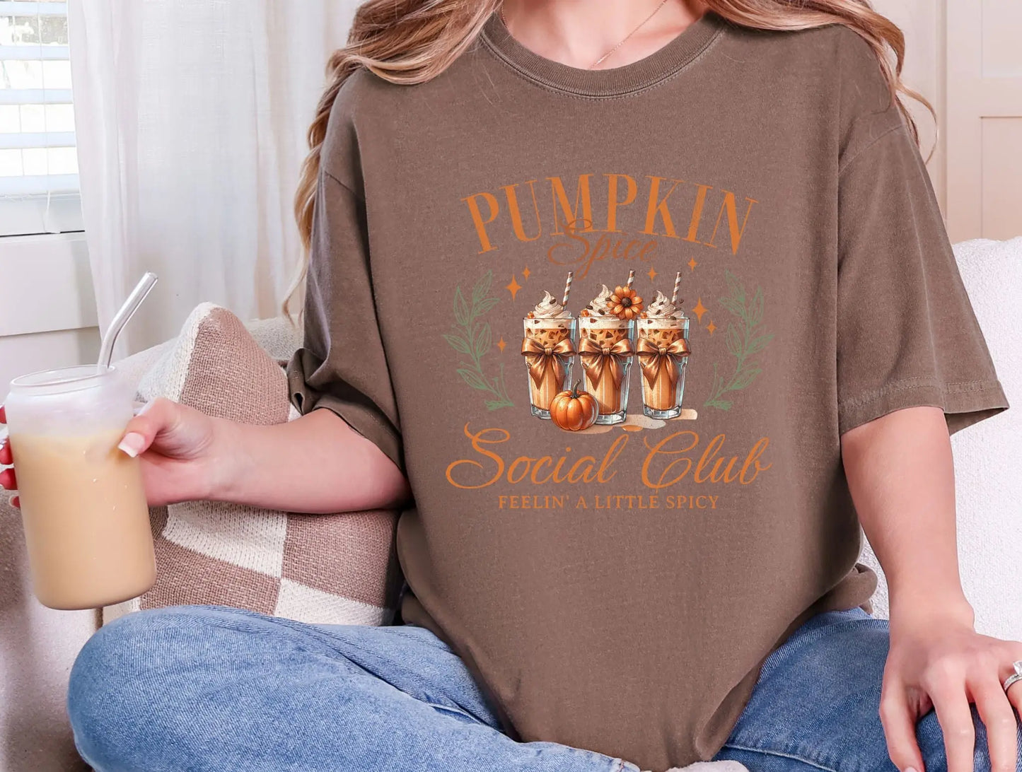 Pumpkin Spice Social Club Graphic Tee | Fall Coffee Shirt | brandedbybarta