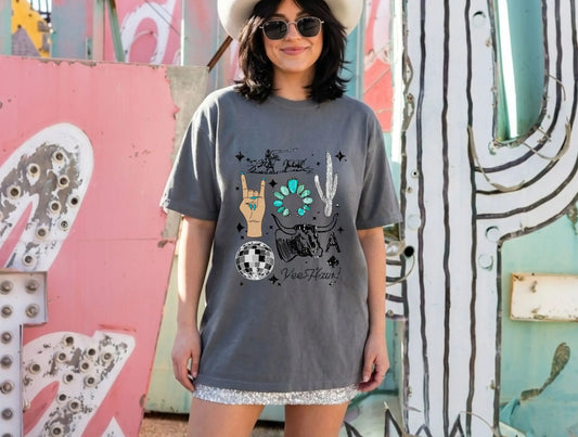 Western Collage Turquoise Graphic brandedbybarta