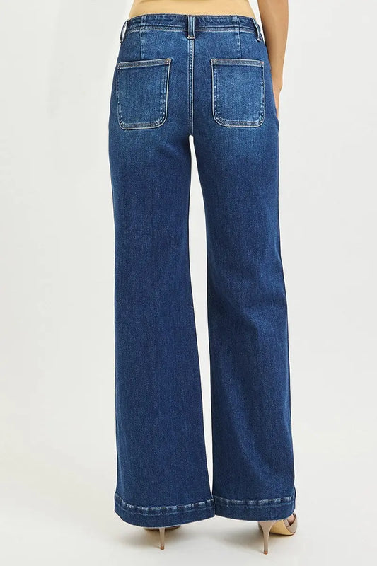 Risen Jean MID RISE WIDE LEG JEANS WITH FRONT SEAM DETAIL dark BBB Powered By ODS