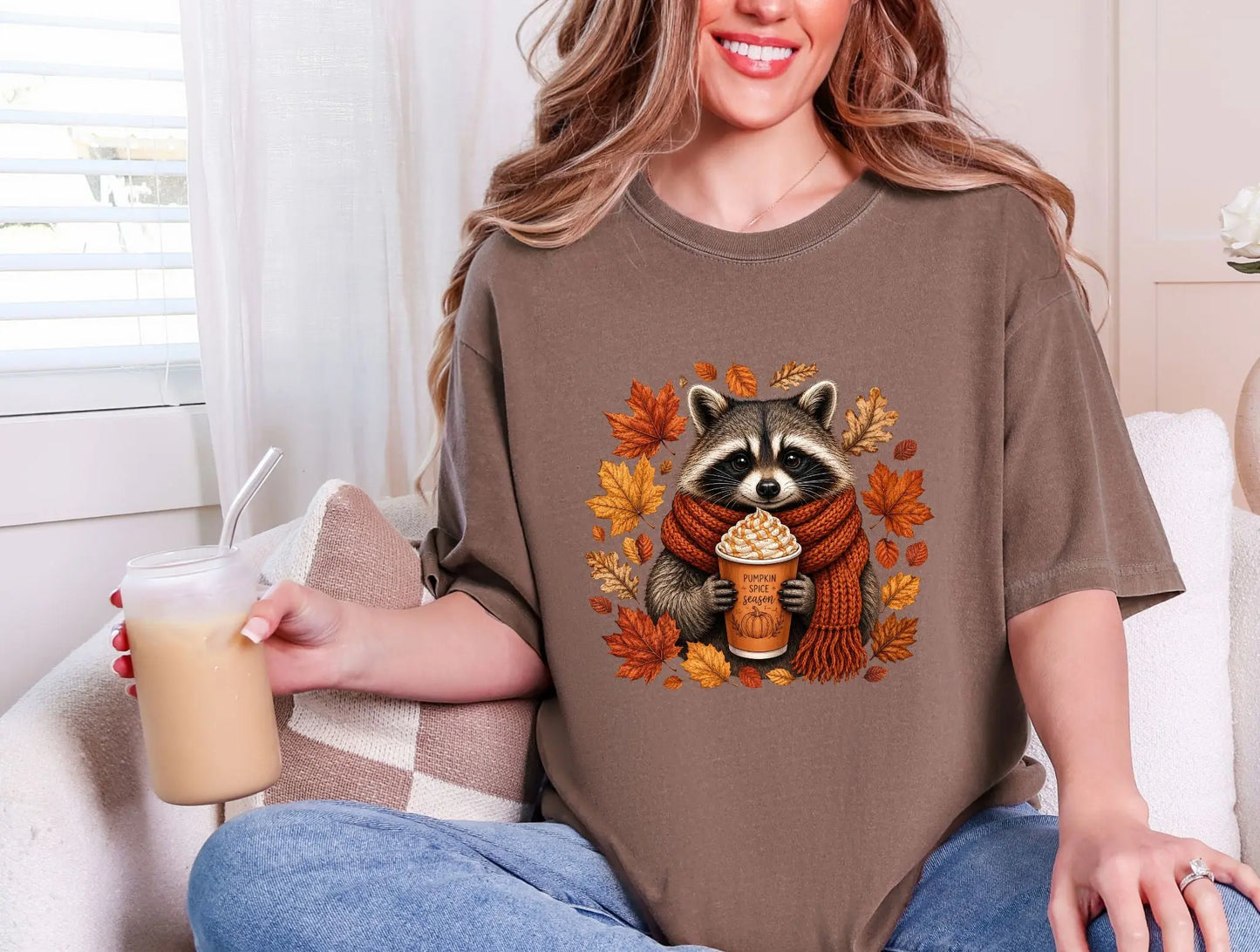 Pumpkin Spice Raccoon Fall Graphic brandedbybarta