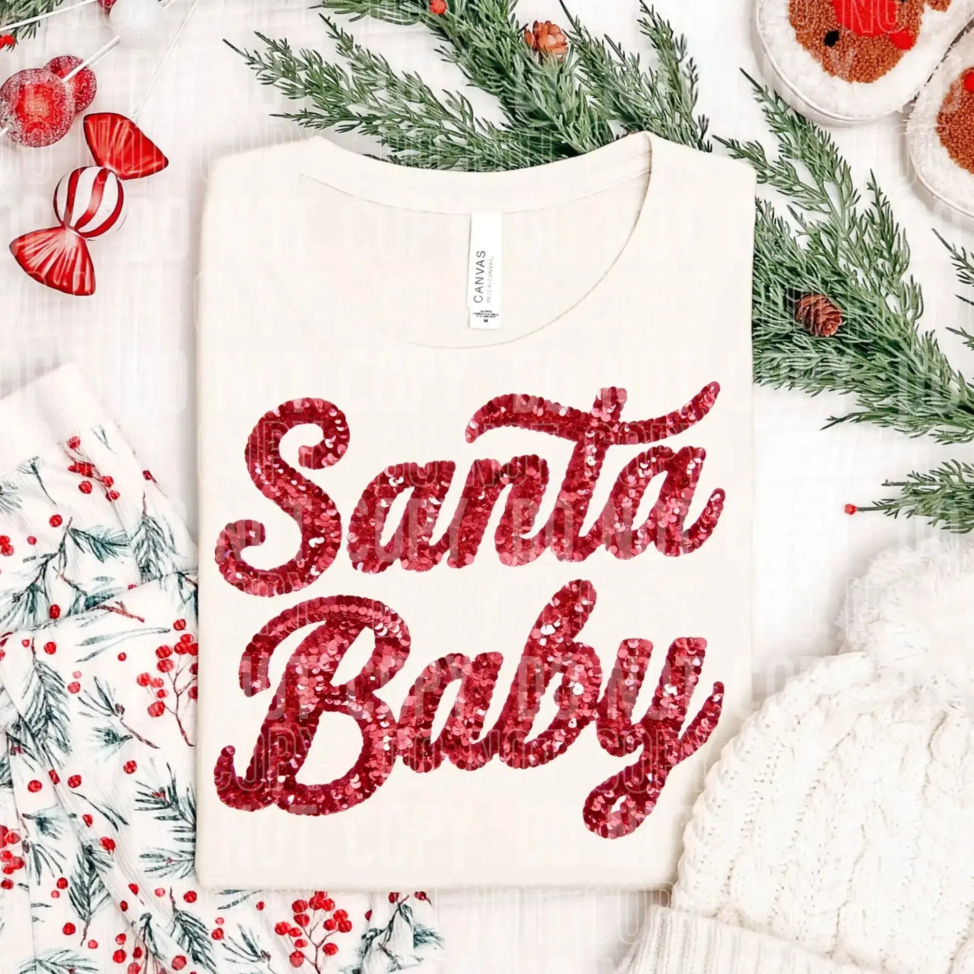 Santa Baby Faux Glitter brandedbybarta
