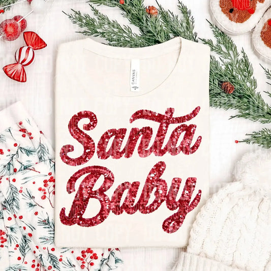 Santa Baby Faux Glitter brandedbybarta