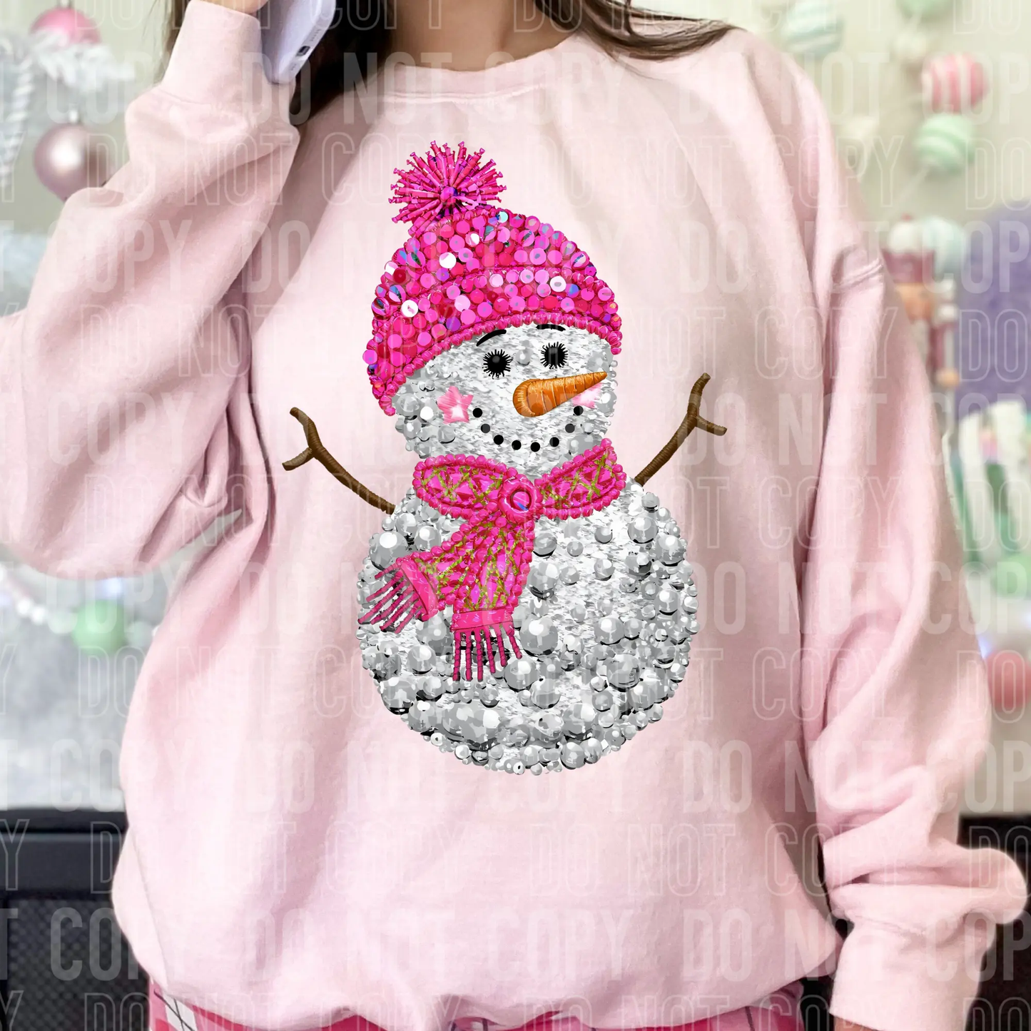 Snowman Yarn Pink Sequin brandedbybarta