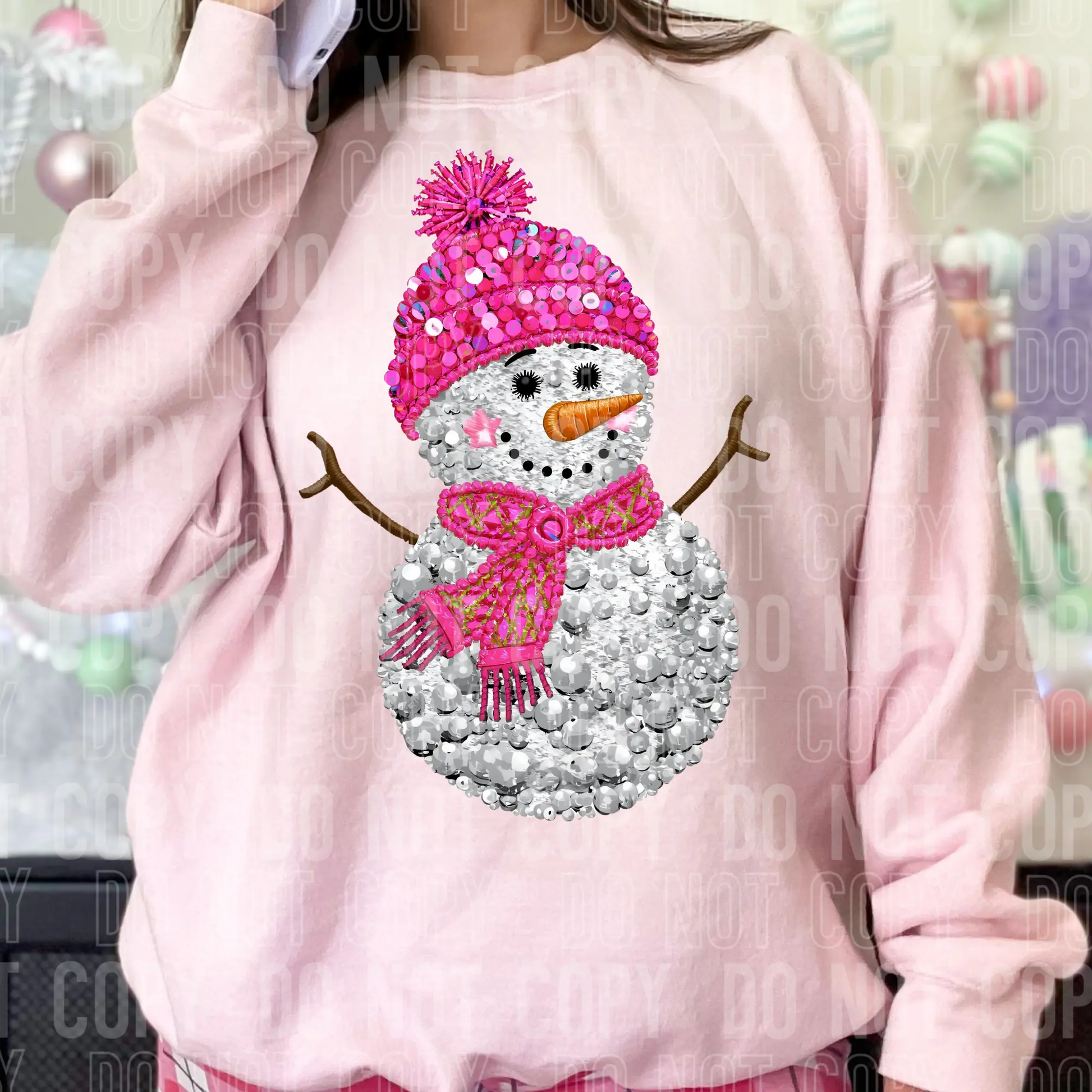 Snowman Yarn Pink Sequin brandedbybarta