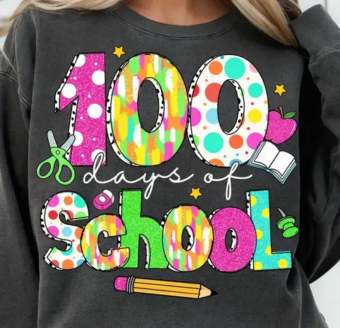 100 Days Of School Watercolor/Polka Dot Tee