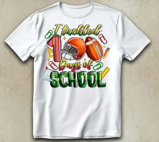 100 Days Of School Football Tee