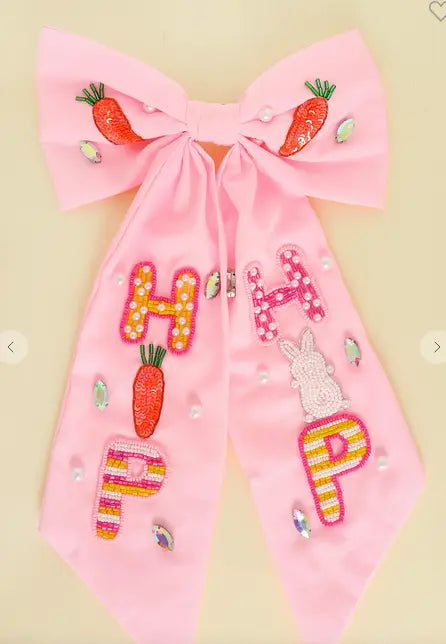 EASTER THEMED JEWELED BOW BARRETTE HAIR CLIP - Branded By Barta