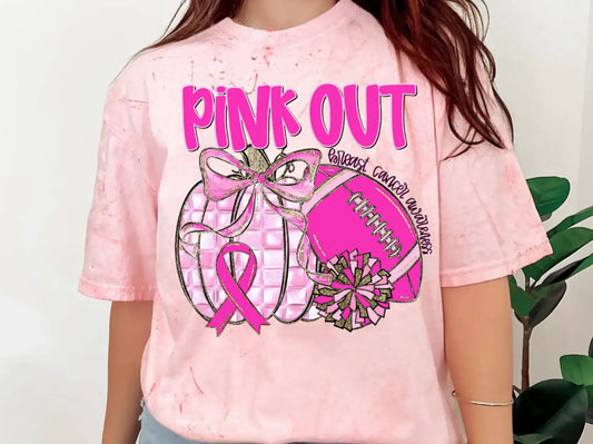 Pink Out Pumpkin Football Graphic Tee/Crew Branded By Barta