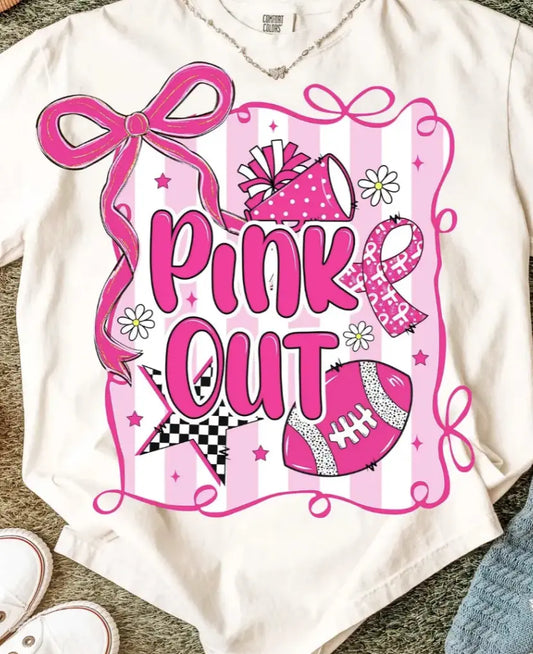 Pink Out Football Graphic Tee/Crew Branded By Barta