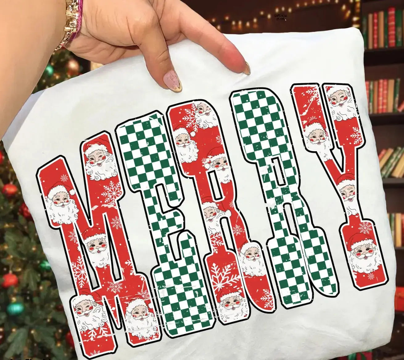 Checkered Santa Merry brandedbybarta