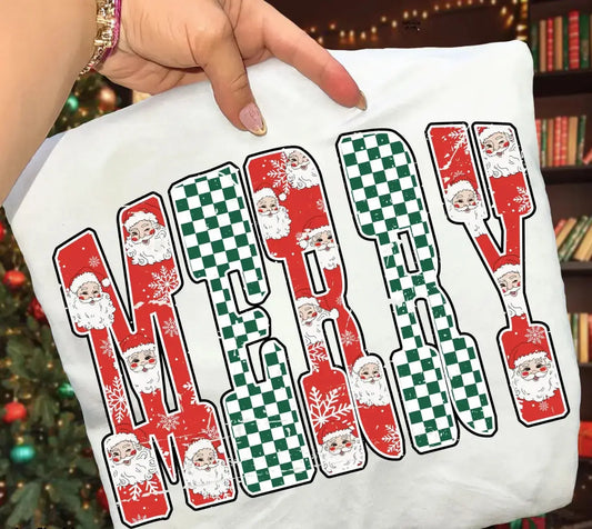 Checkered Santa Merry brandedbybarta