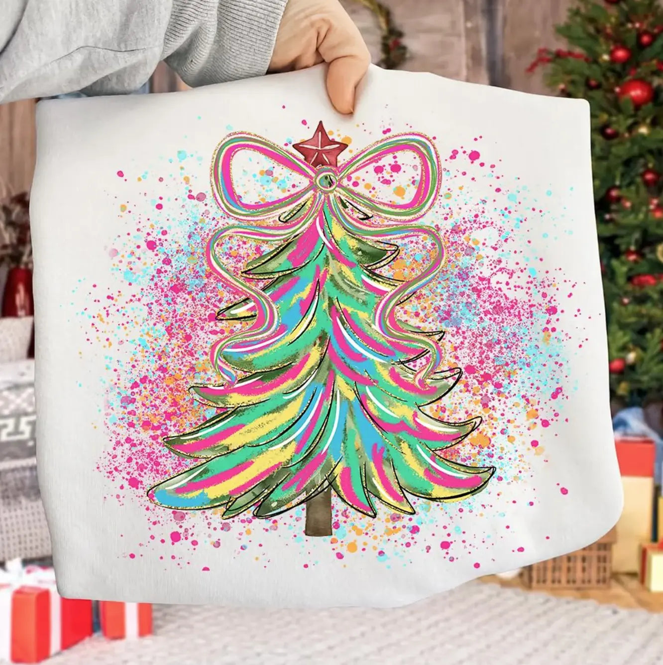 Brushstroke Colorful Christmas Tree brandedbybarta
